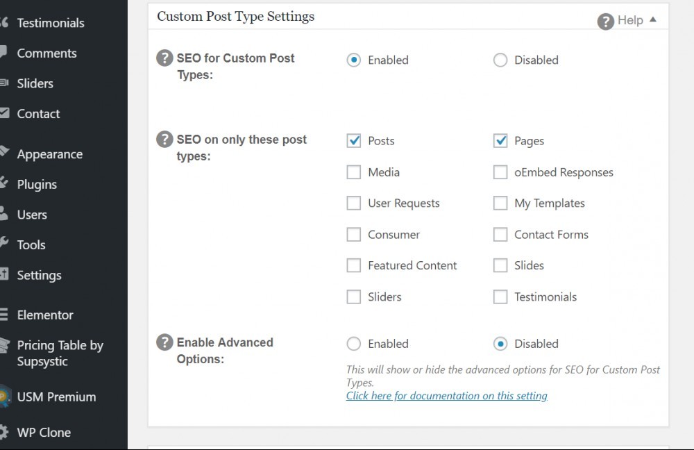 All In One SEO Pack Custom Post Types